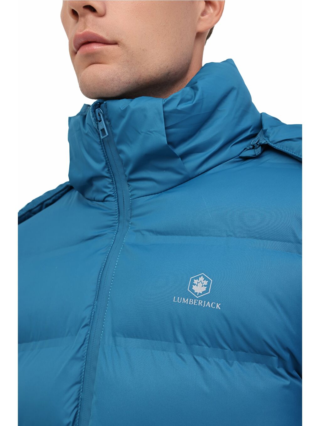 Yeşil ML YAOCAN 1ARW-115 5PR Petrol Erkek Kısa Şişme Mont-3