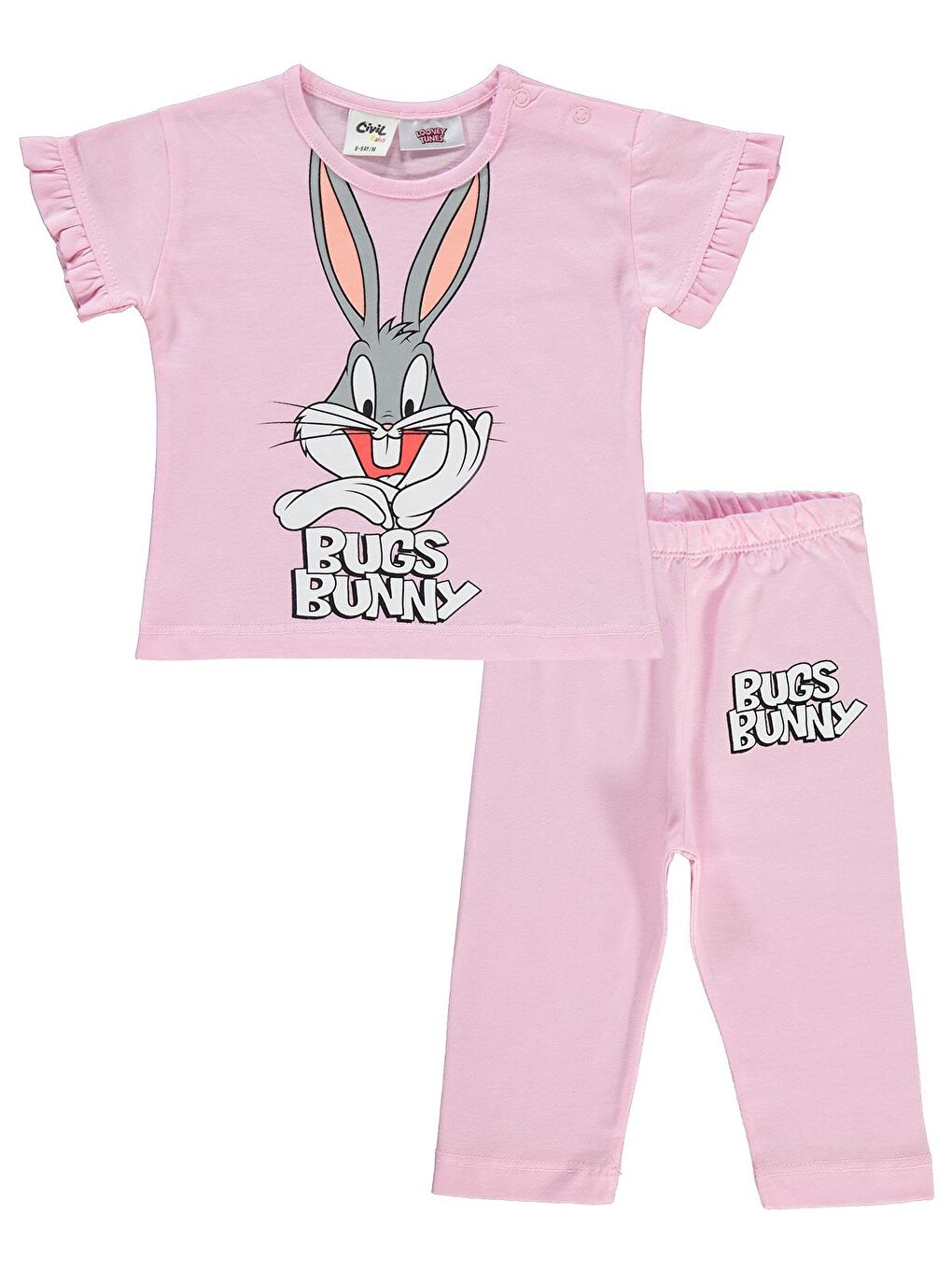 Civil Pembe Bugs Bunny Kız Bebek Takım 6-18 Ay Pembe