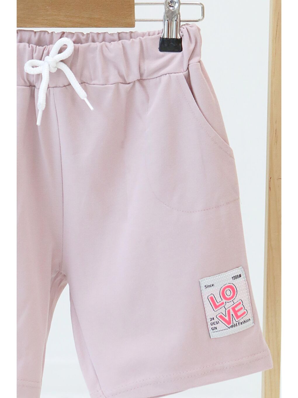Pembe Kız Çocuk Gül Baskılı Şort - 27332-1