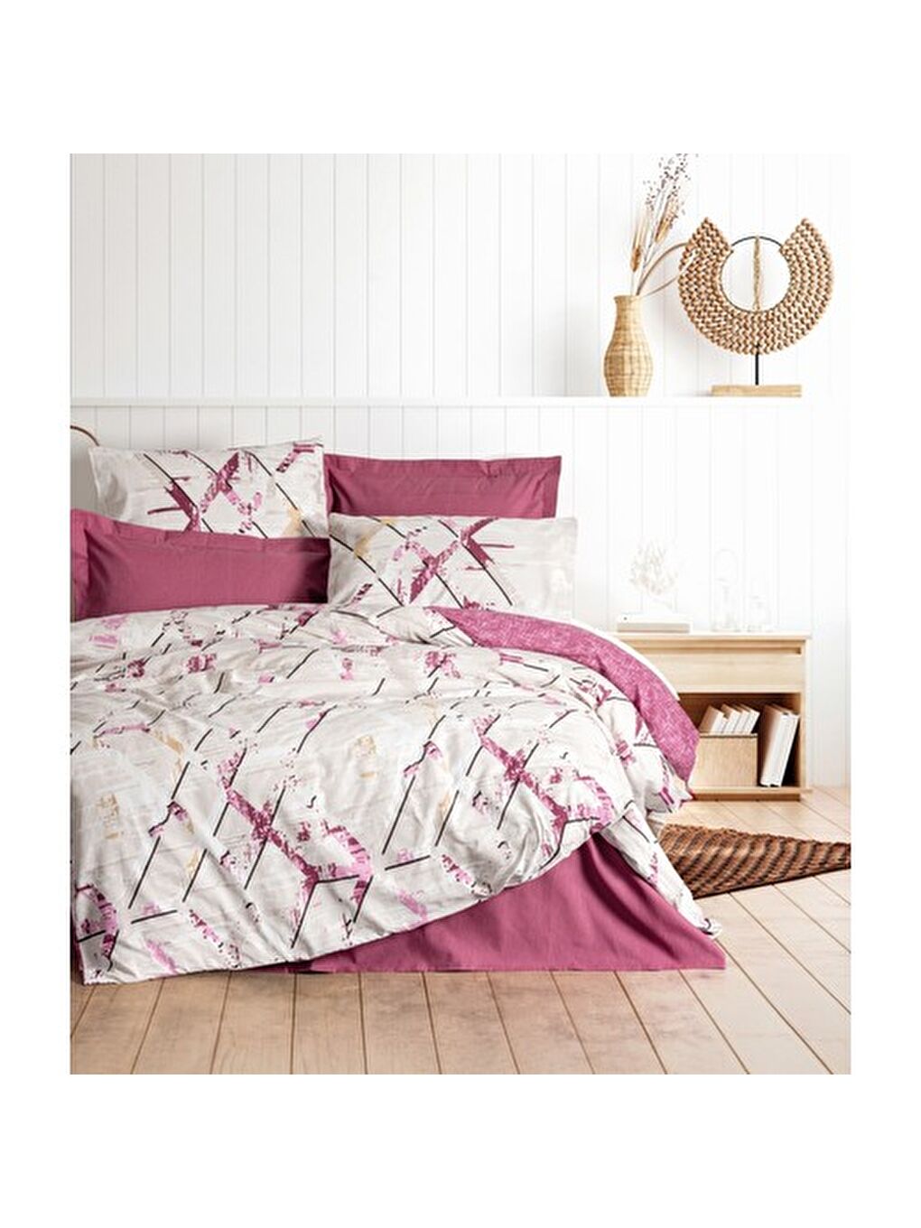 Karışık Pamuk Box Modeline Çift Kişilik Nevresim Takımı Renata Murdum