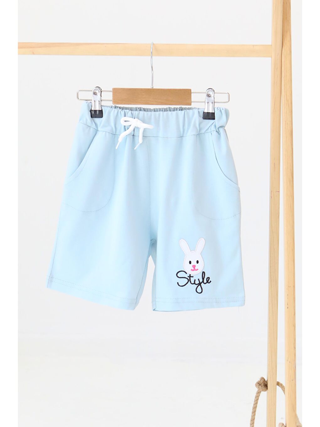 Kız Çocuk Bebe Mavi Baskılı Şort - 27334