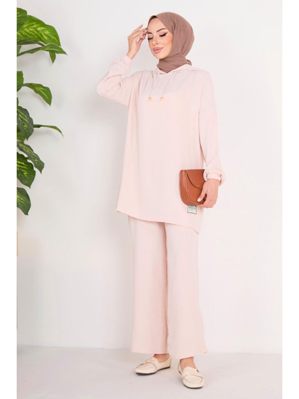 Orta Bej Tunik Kadın Pantolon - 10540-3