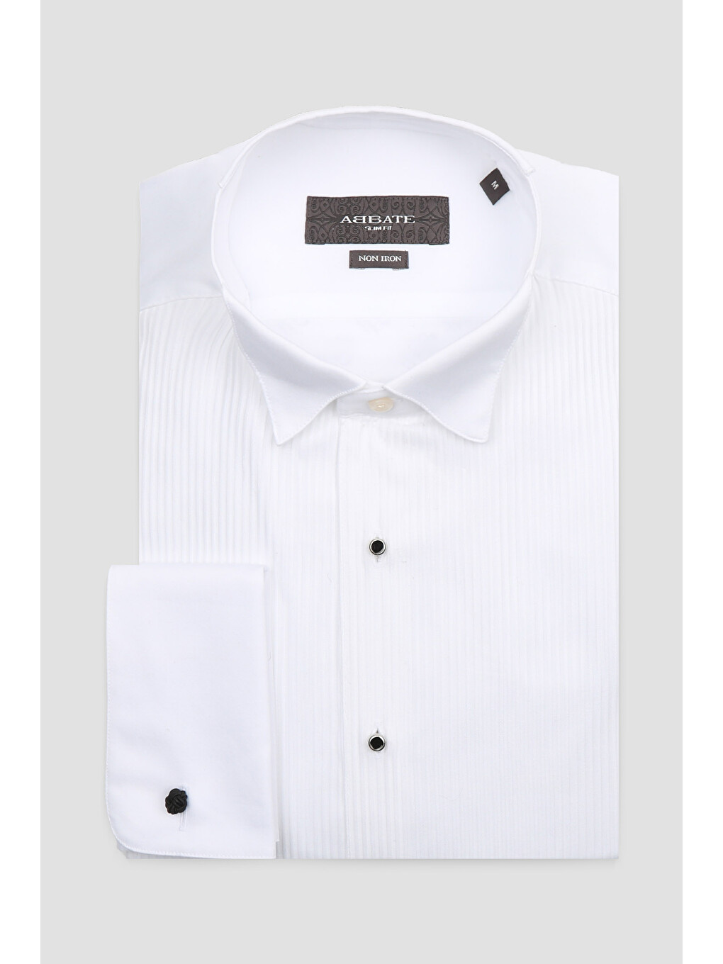 Reale Saten Pamuklu Slim Fit Beyaz Ata Yaka Erkek Düz Gömlek