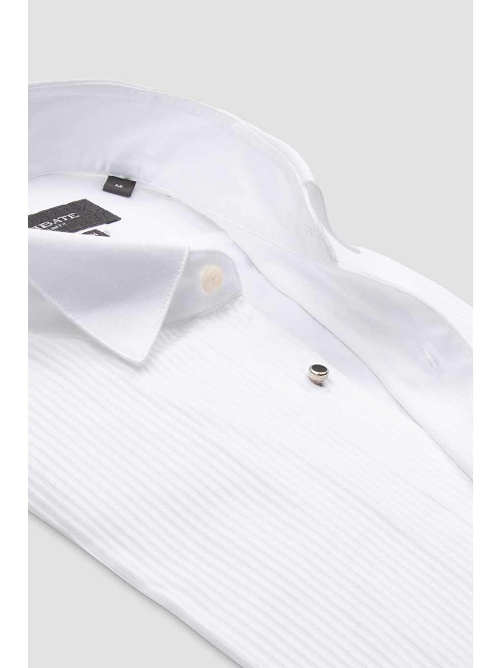 Reale Saten Pamuklu Slim Fit Beyaz Ata Yaka Erkek Düz Gömlek-2