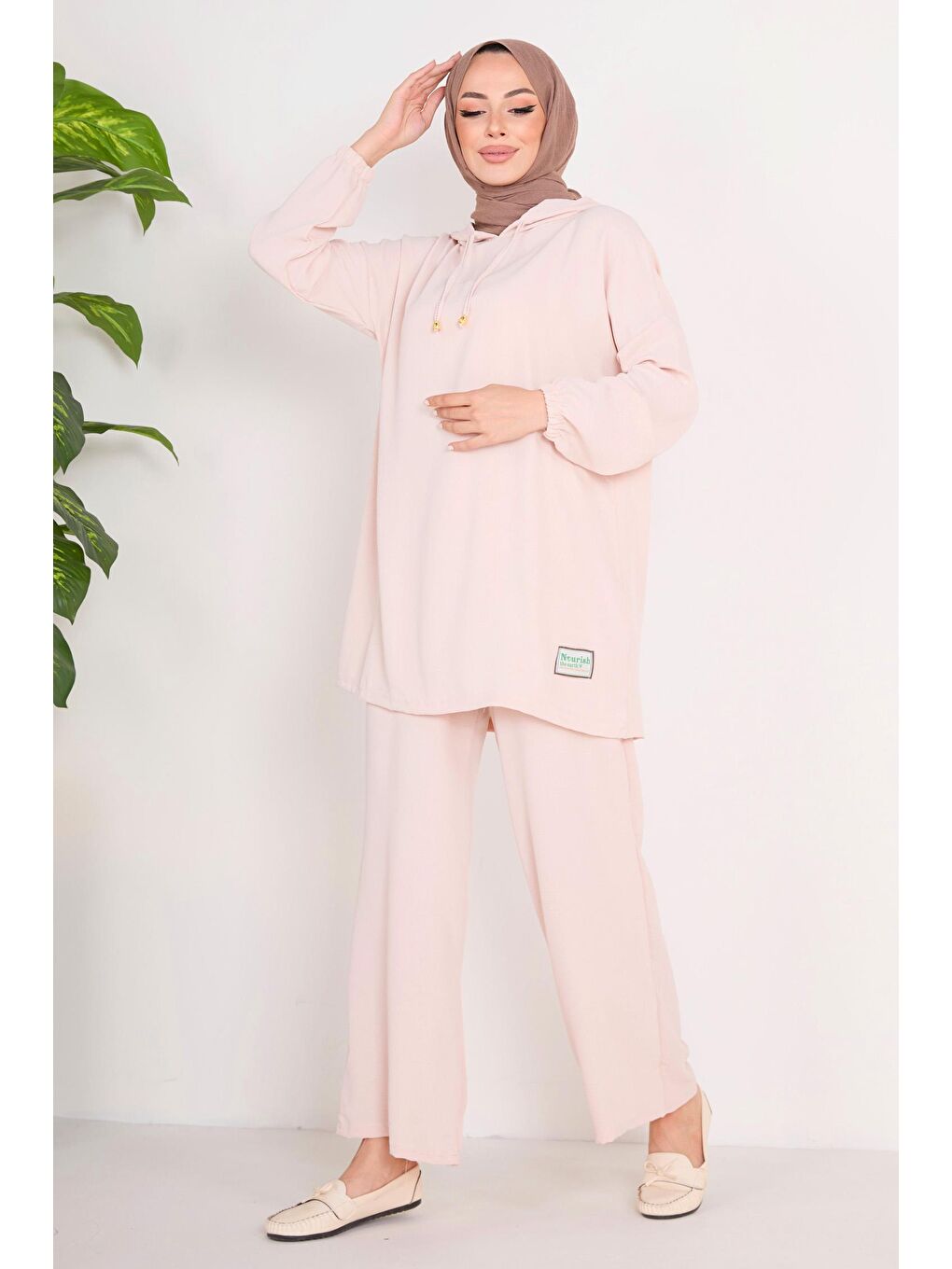 Orta Bej Tunik Kadın Pantolon - 10540-6