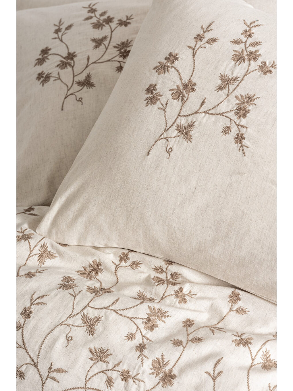 Karışık Pamuk Box Keten Çift Kişilik Nevresim Takımı Hemera-1