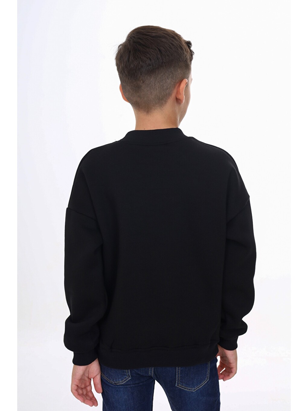 Siyah Erkek Çocuk Nakışlı Sweatshirt-3