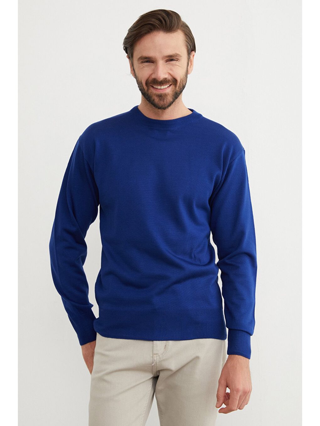 Mavi Basic Bisiklet Yaka Triko Kazak