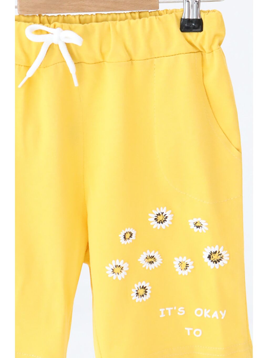 Sarı Kız Çocuk Hardal Baskılı Şort - 27329-1