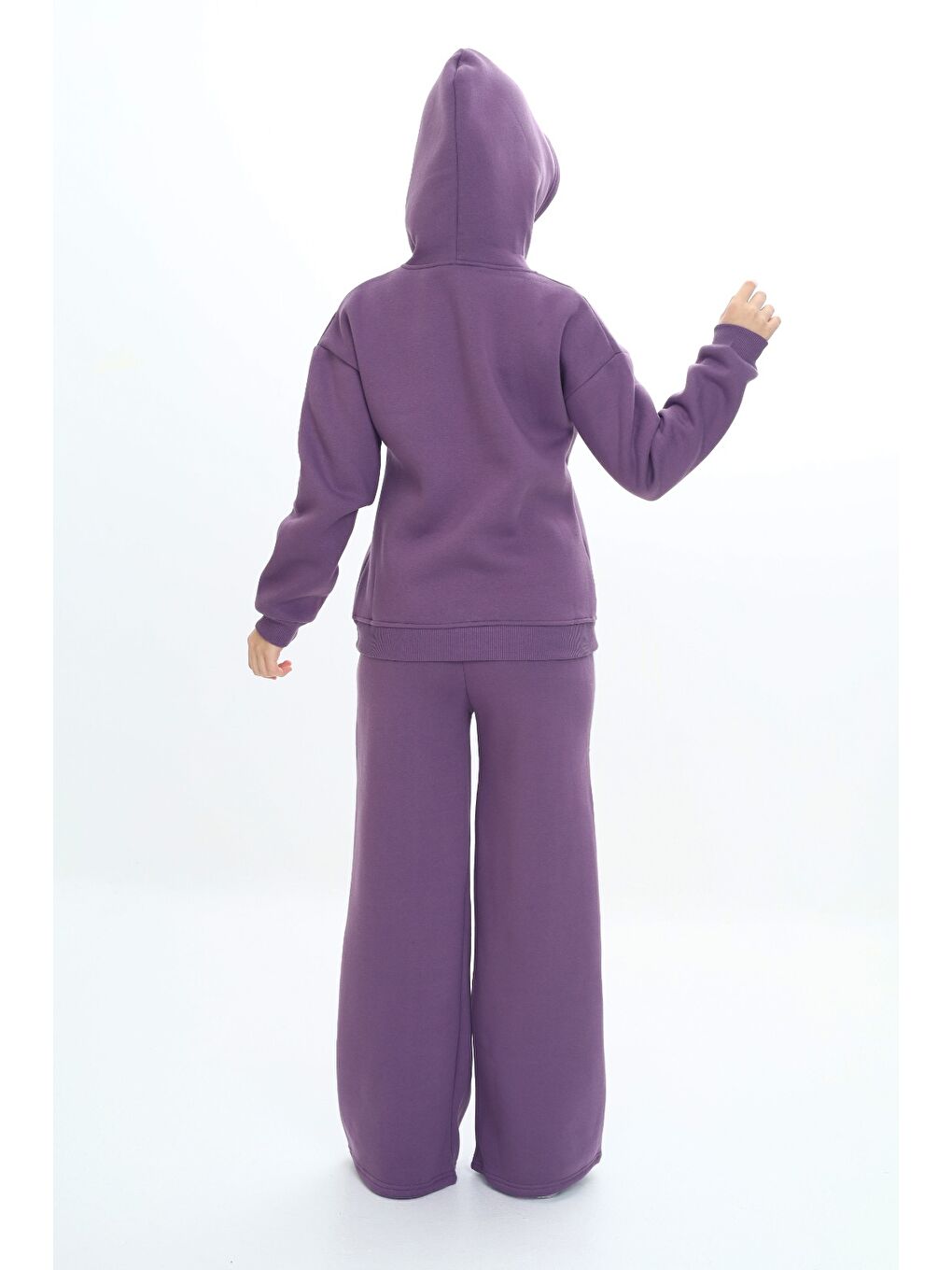 Mor Kız Çocuk Kapüşonlu Eşofman Takım-3