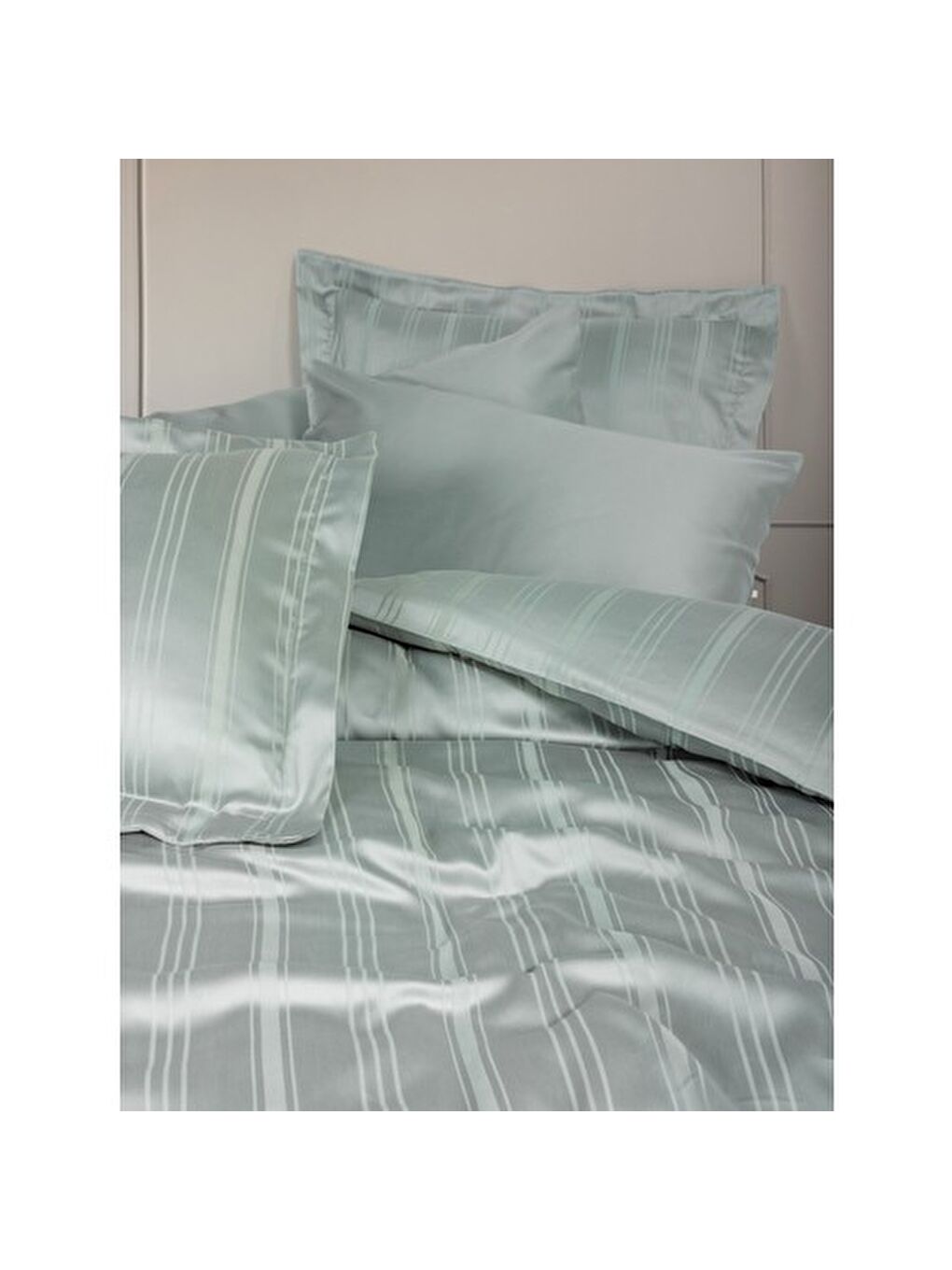 Karışık Pamuk Box Bambu Çift Kişilik Nevresim Takımı Mint-2