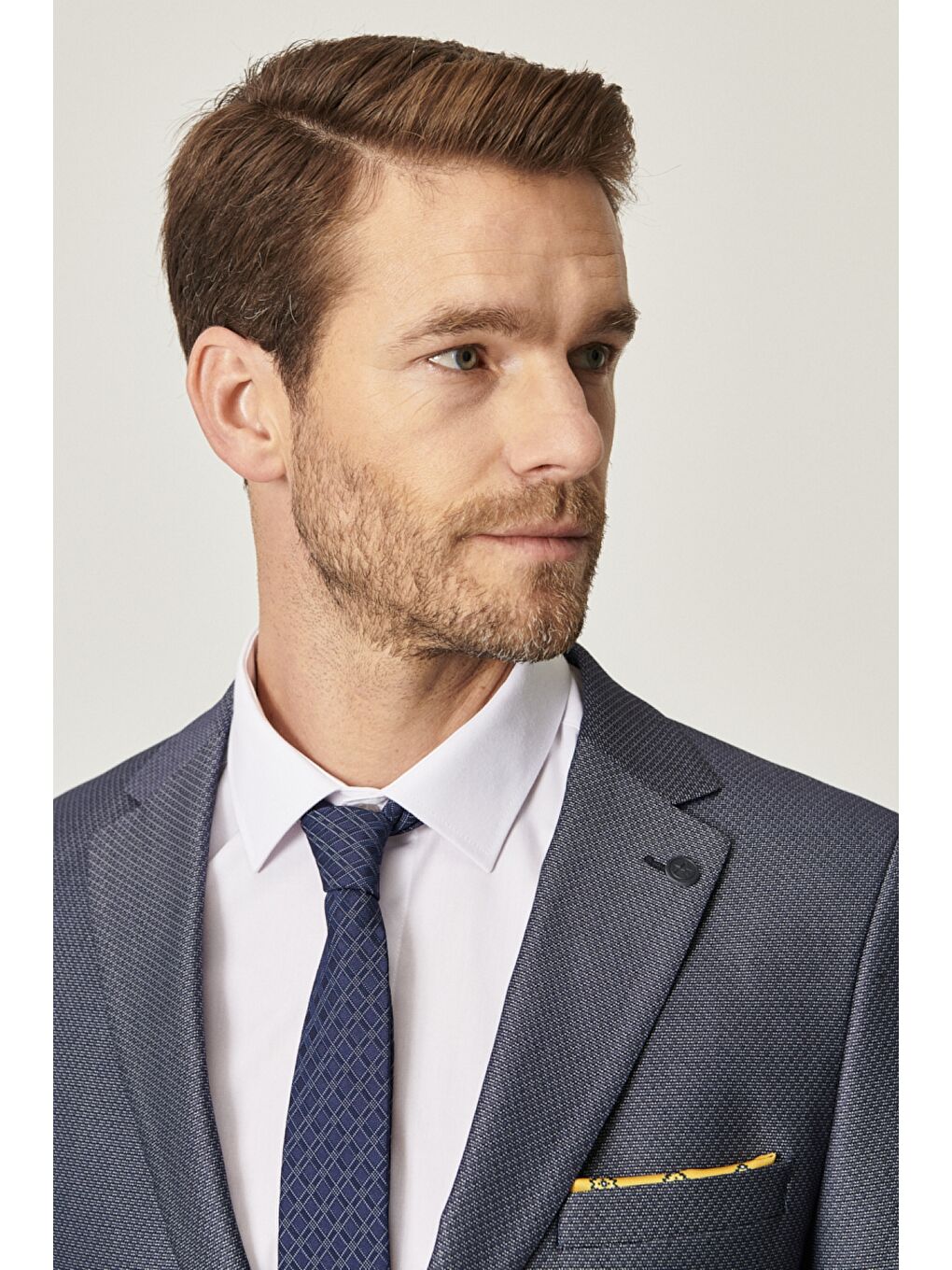 Erkek Lacivert Ekstra Slim Fit Su Geçirmez Nano Takım Elbise-1