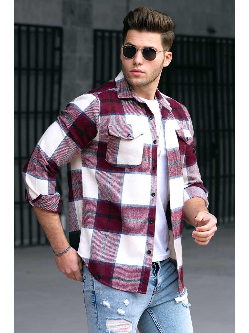 Ekoseli Bordo Oduncu Gömlek 4921