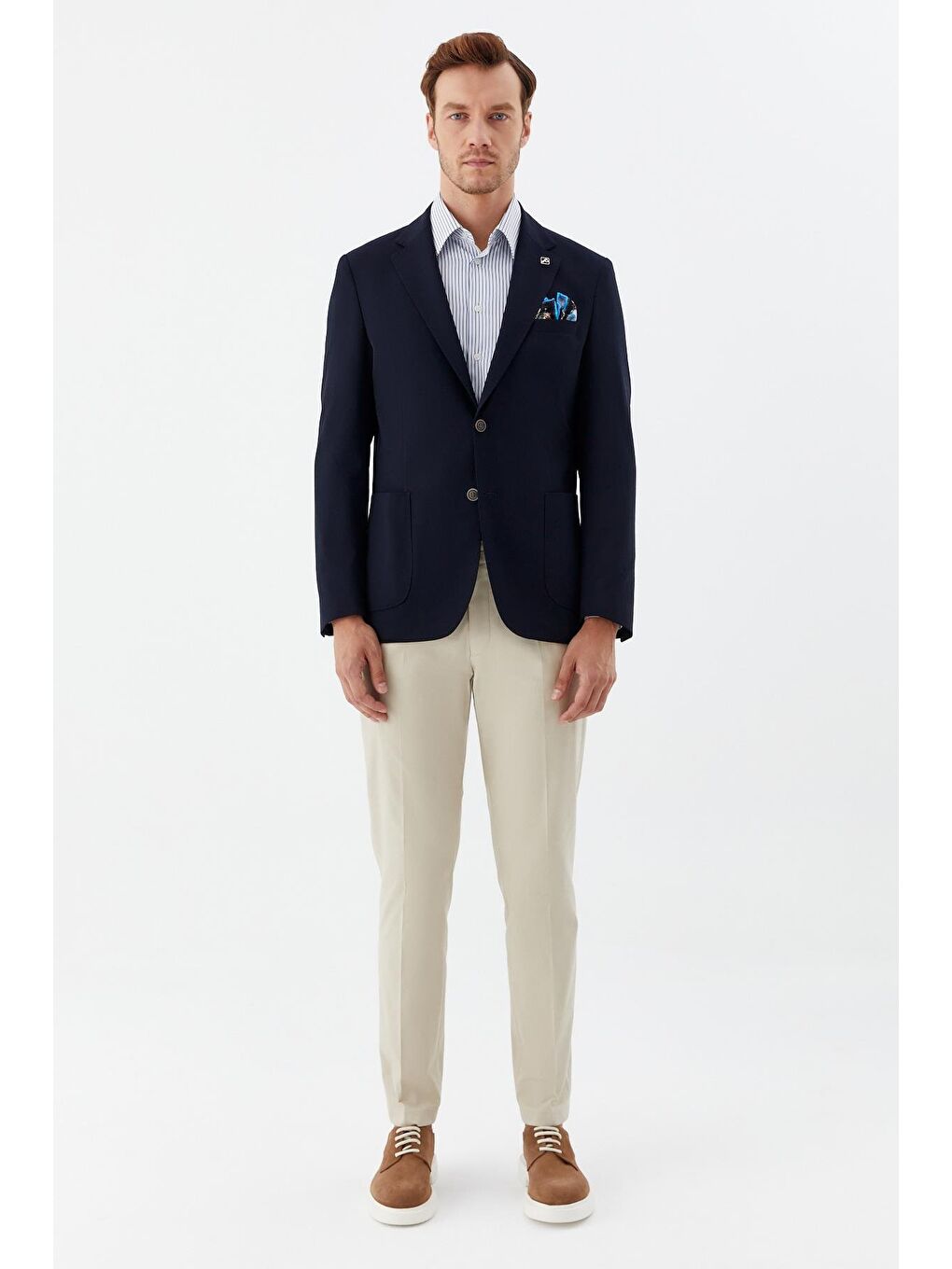 Mono Yaka Blazer Erkek Ceket Lacivert-1