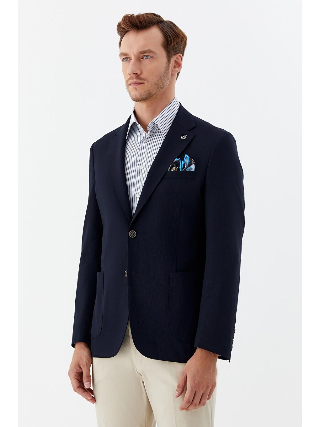 Mono Yaka Blazer Erkek Ceket Lacivert-2