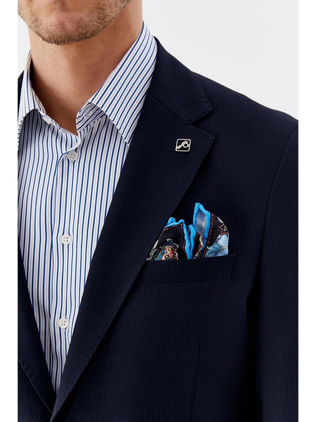 Mono Yaka Blazer Erkek Ceket Lacivert-3