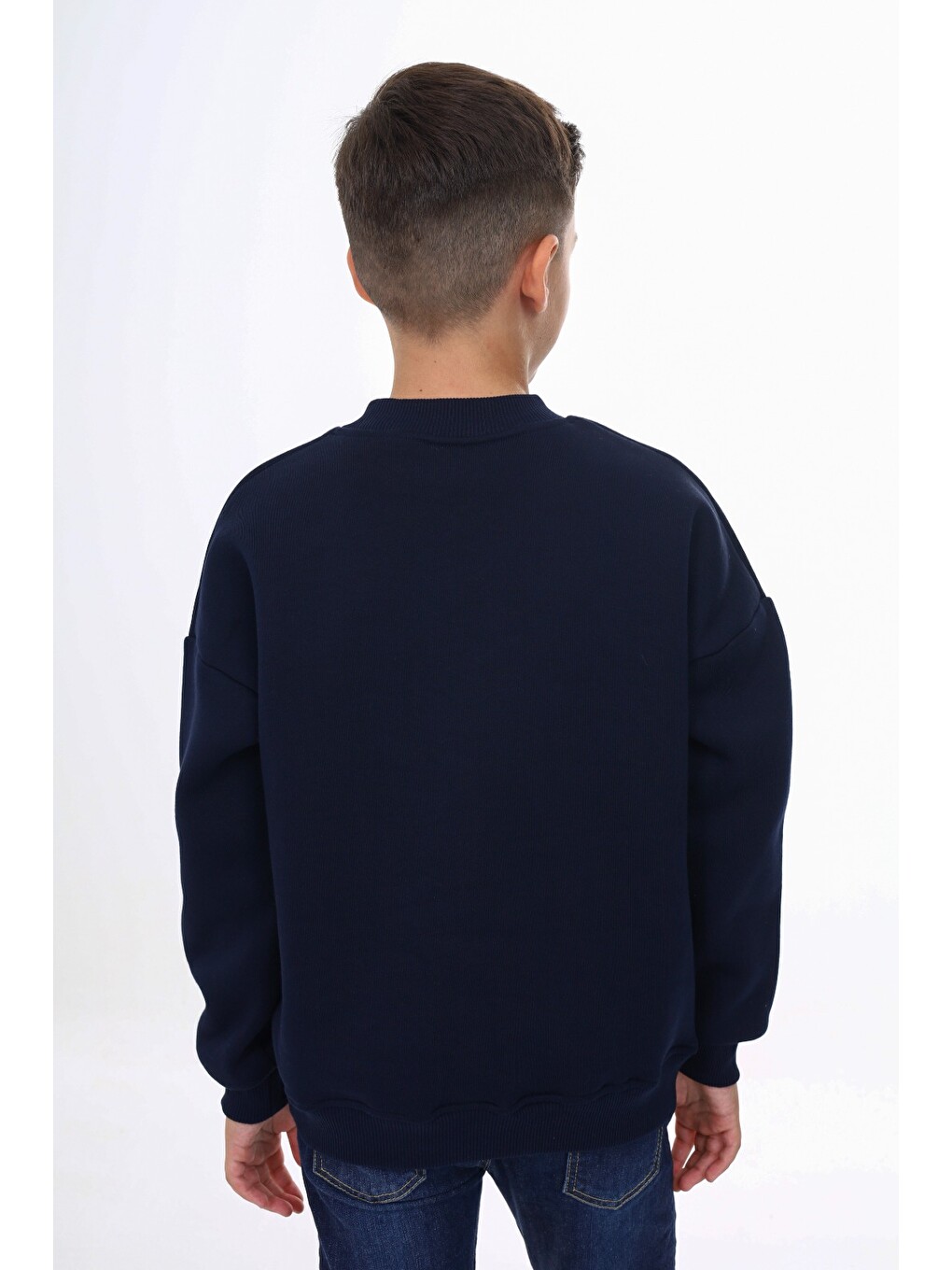 Lacivert Erkek Çocuk Nakışlı Sweatshirt-2
