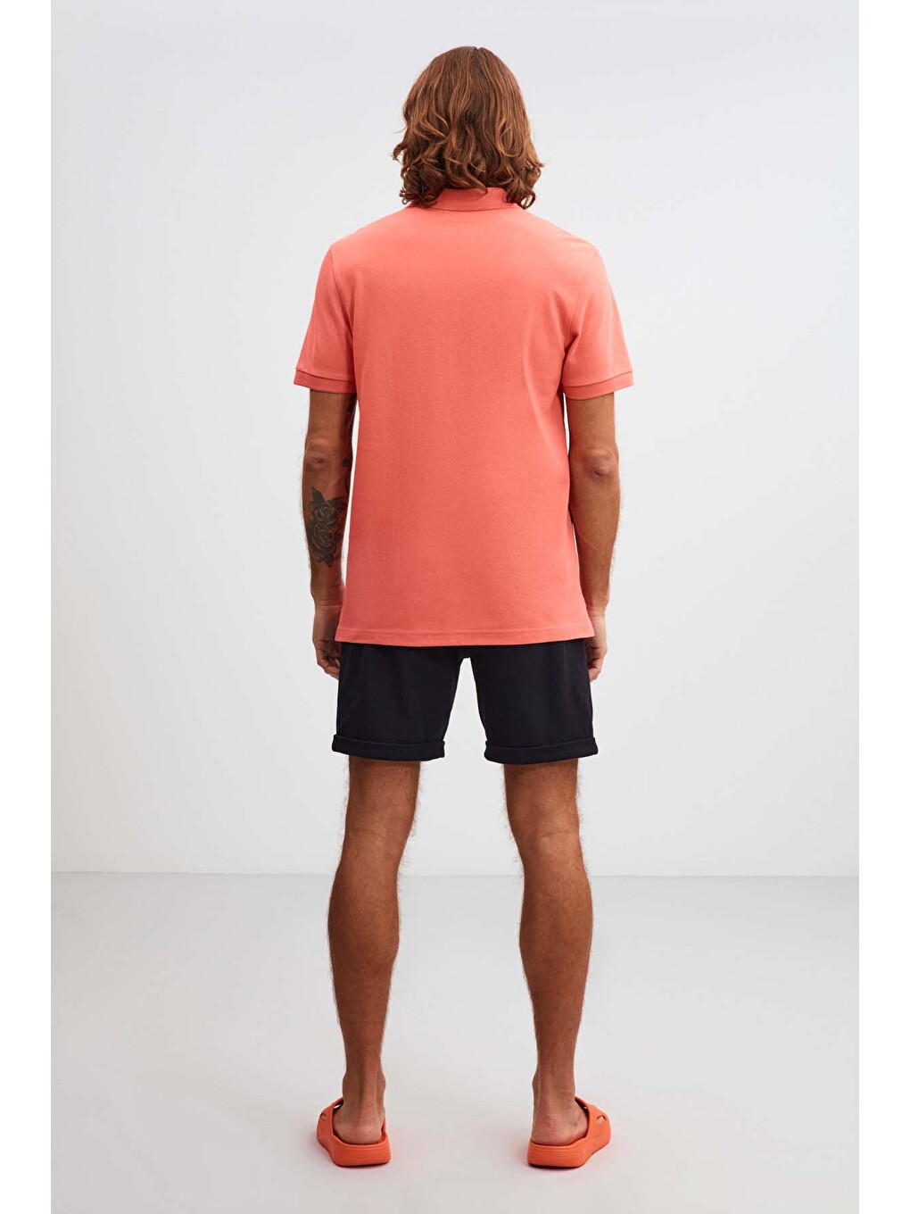 Morgan Erkek Regular Kalıp %100 Pamuk Pembe Polo Yaka T-shirt-4