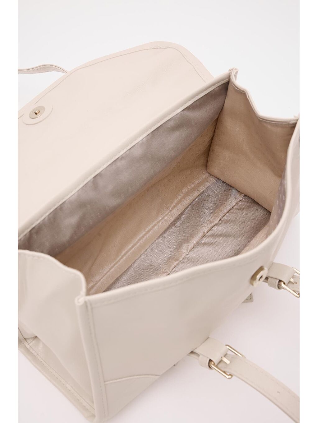 Ekru Lue Vintage Baget Çanta Krem-5