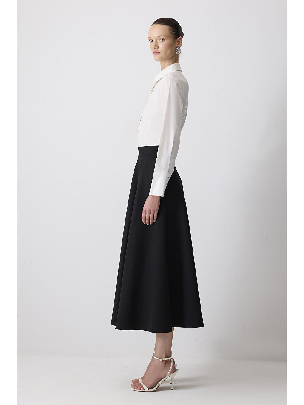 Siyah A Kesim Gabardin Etek-2