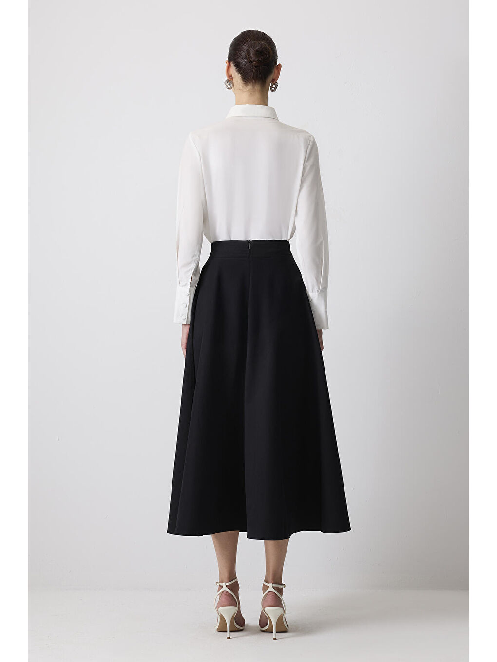 Siyah A Kesim Gabardin Etek-3