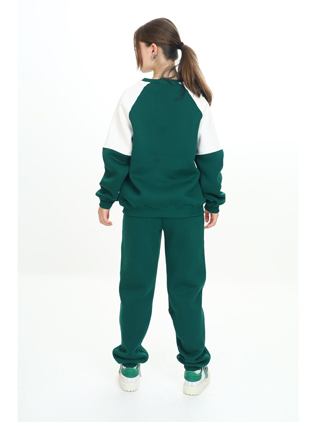 Yeşil Kız Çocuk Nakışlı Eşofman Takım-4