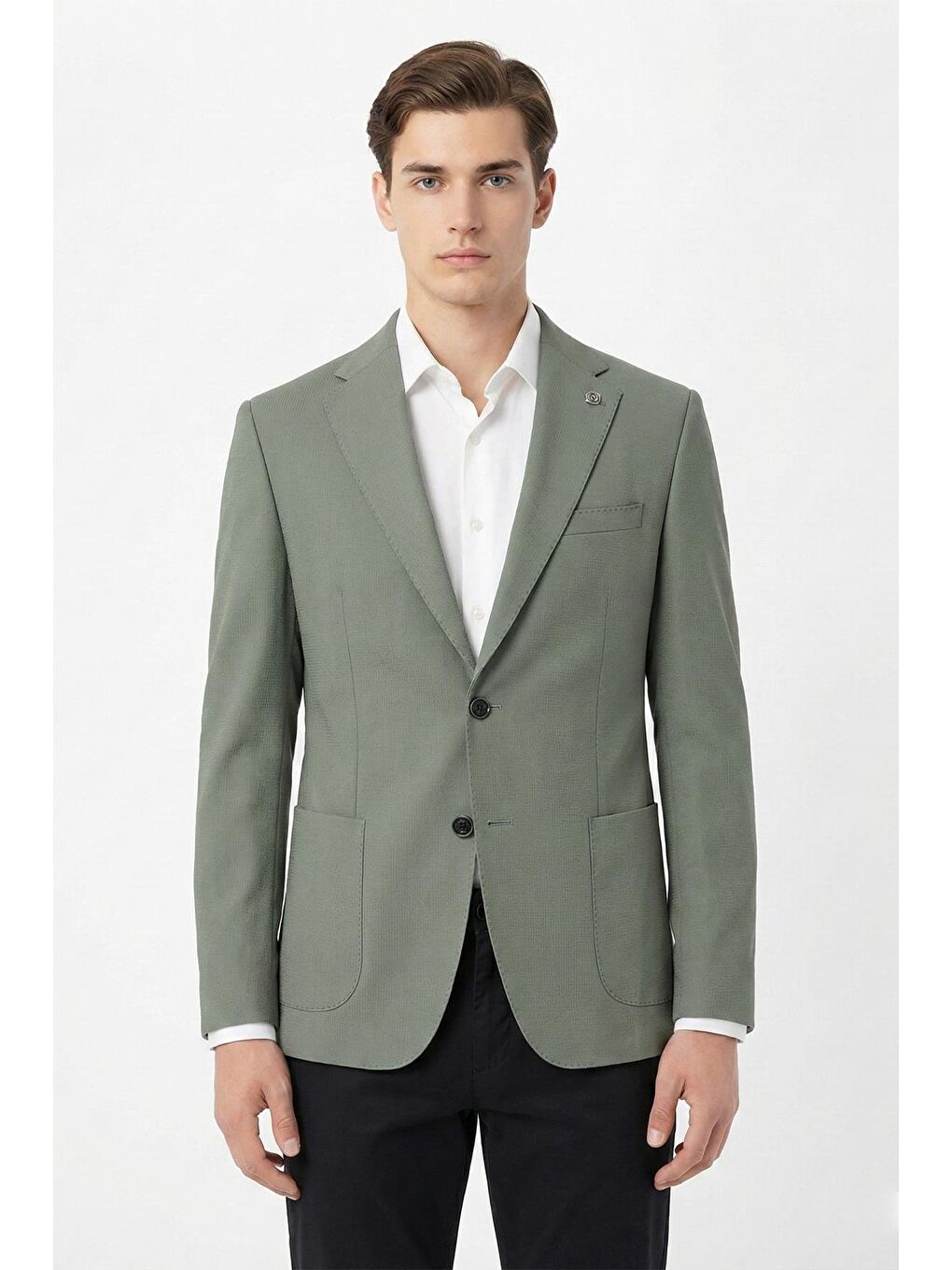 Yeşil Mono Yaka Blazer Erkek Ceket – 6 Drop