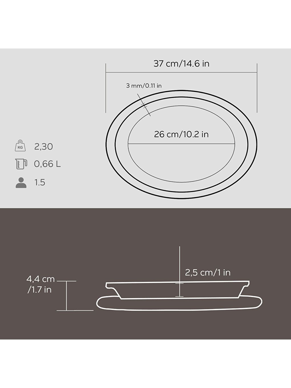 LAVA Siyah Oval Döner, Kebap Tabağı Kayın Servis Ahşabı. Ölçü 32x23cm. - 4