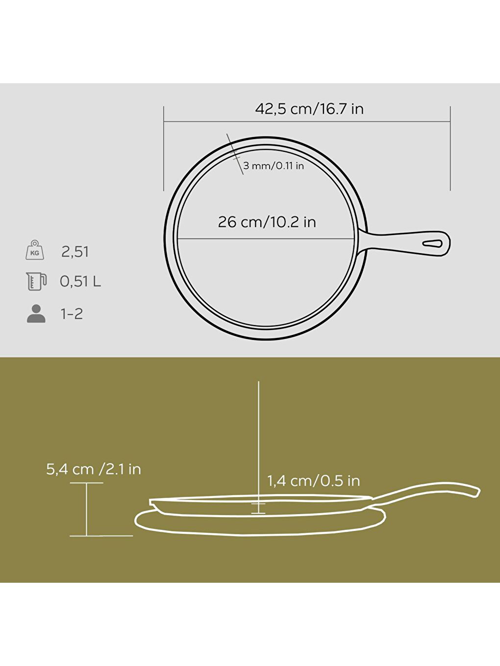 Siyah Yuvarlak Pizza Krep Pankek Tavası Döküm Demir Yekpare Saplı Kayın Servis Ahşabı Çap(Ø)26cm.-4