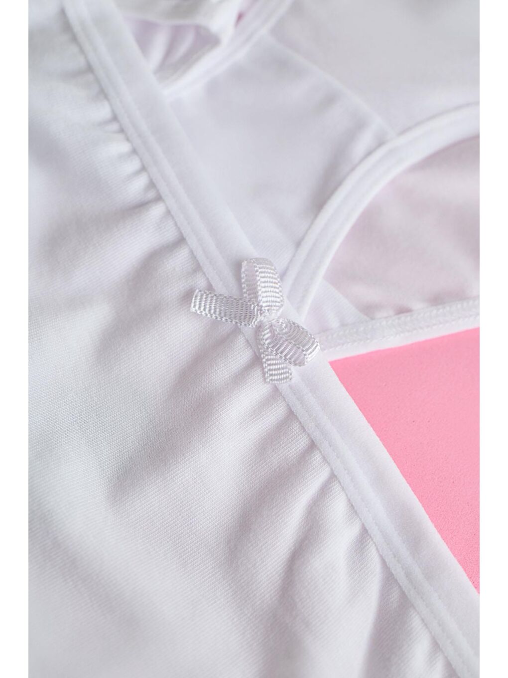 Kız Çocuk Fiyonklu 5 Li Paket Slip Külot Beyaz-1