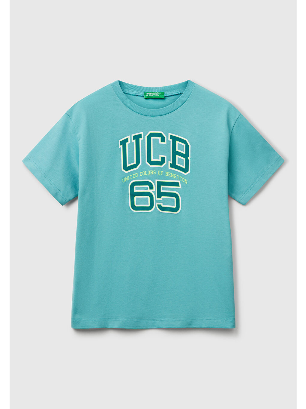 Erkek Çocuk Mint Yeşili Benetton Logo Baskılı T-Shirt