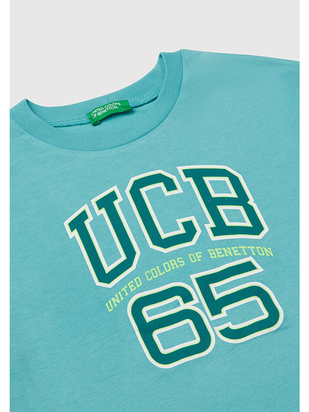 Erkek Çocuk Mint Yeşili Benetton Logo Baskılı T-Shirt-2