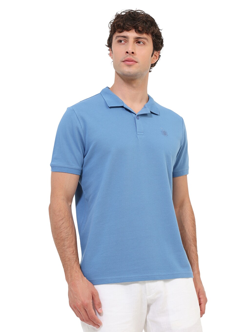 Mb Ct953 Polo T-sh 6fx Mavi Erkek Kısa Kol T-shirt-1