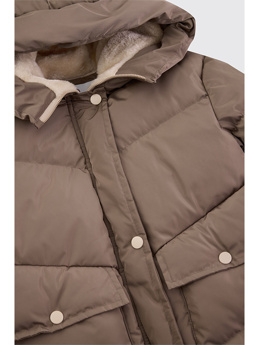 Bej Kız Çocuk Vizon Mont-2