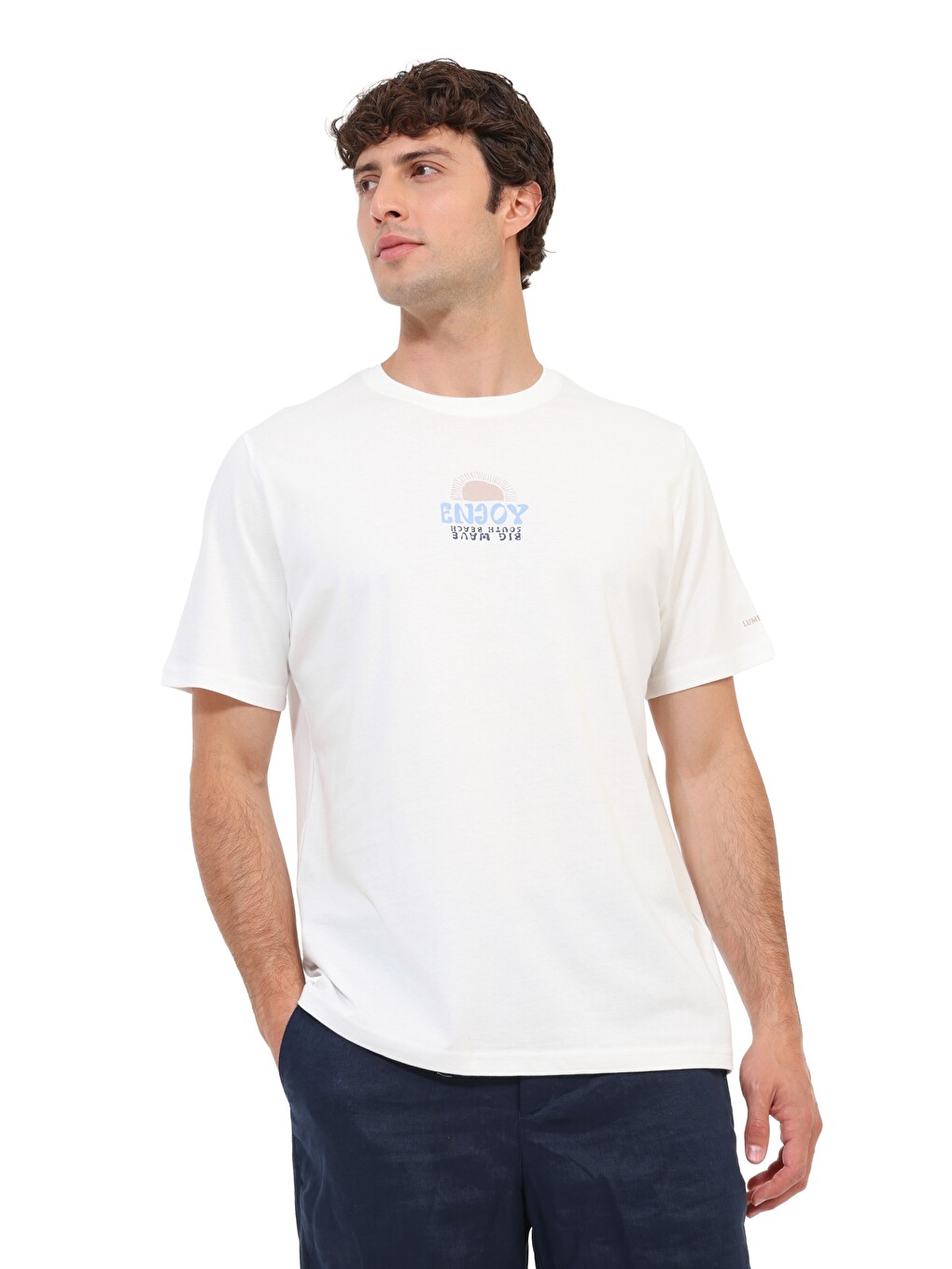 Bej Kısa Kol T-shirt Erkek Ekru Ml Sunos 11hl-305