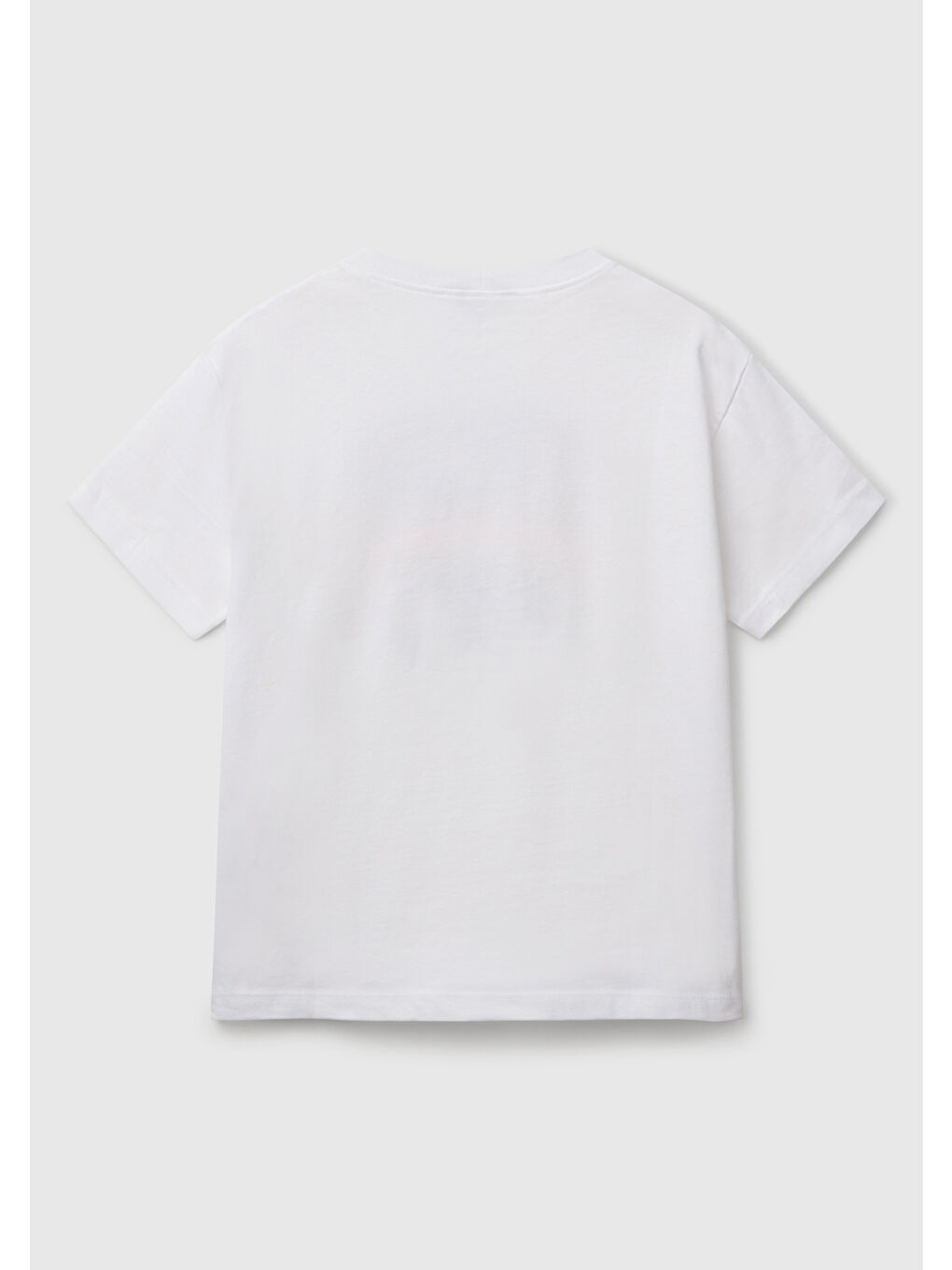 Erkek Çocuk Beyaz Benetton Logo Baskılı T-Shirt-1