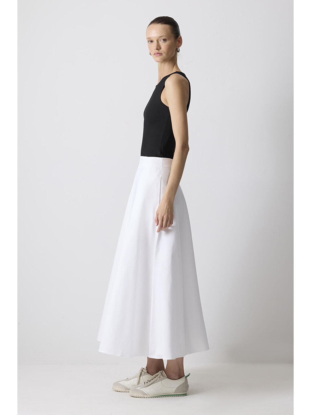 Ekru A Kesim Gabardin Etek-2