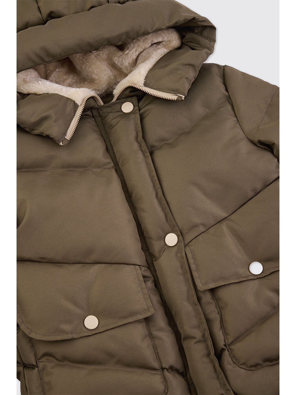 Bej Kız Çocuk Vizon Mont-2