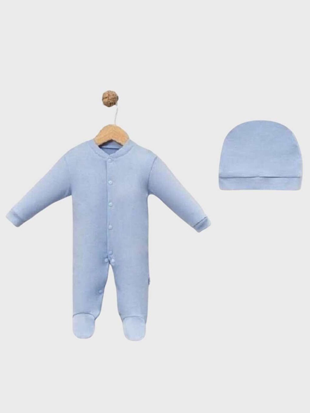 Unisex Bebek Tulum %100 Pamuklu Uzun Kollu Düz Mavi Yenidoğan Bebek Tulum Günlük Rahat Bebek Zıbın