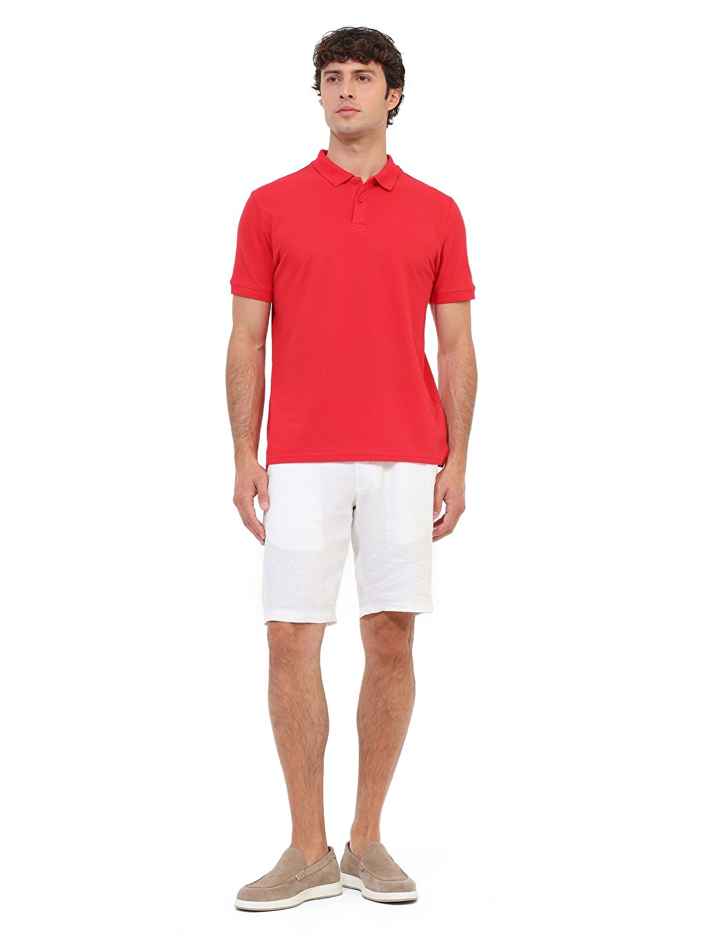 Polo Yaka Kısa Kol T-shirt Erkek Kırmızı Mb Pam 12sn328-2