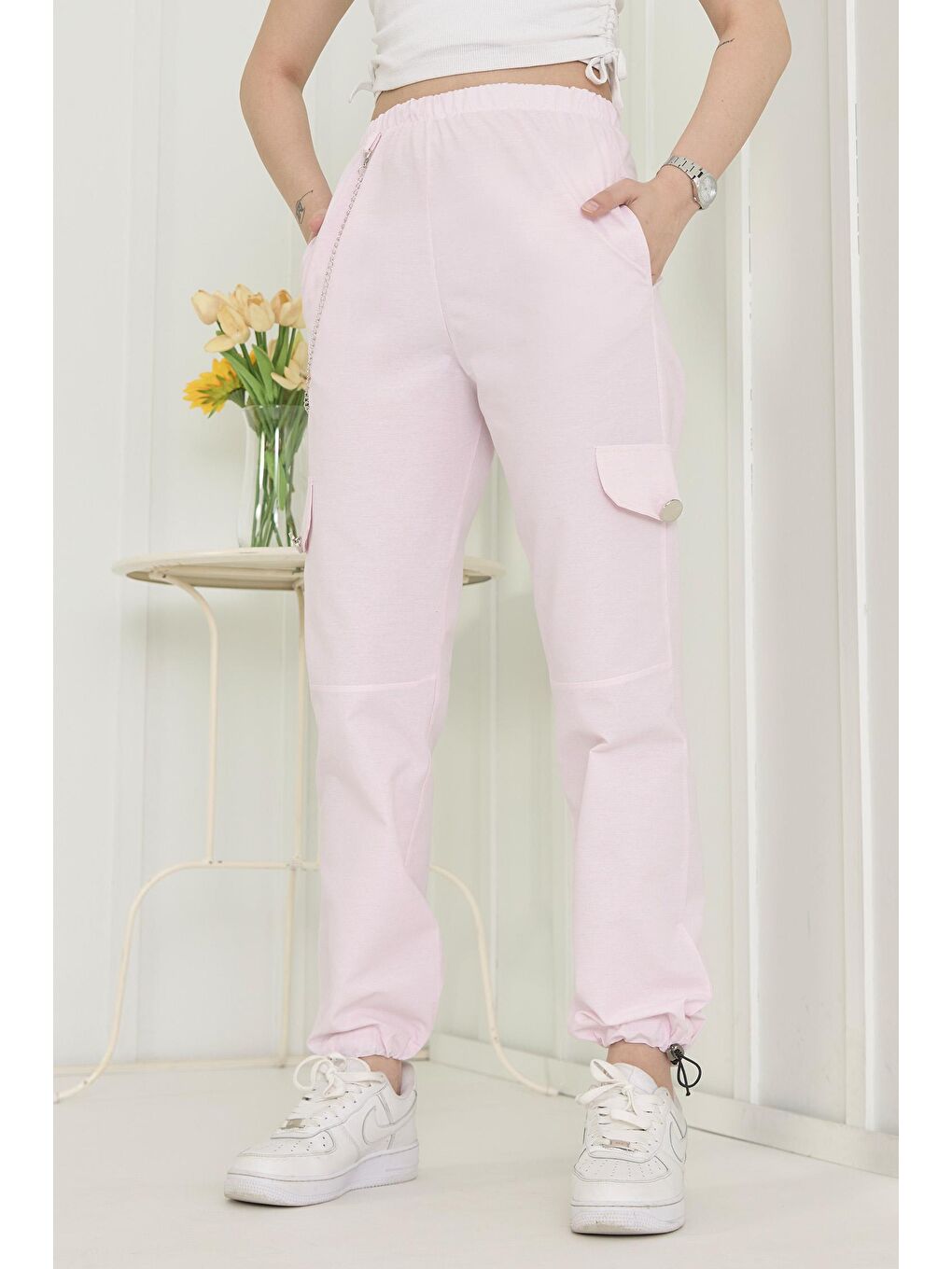 Orta Kadın Pembe Pantolon - 11400-2