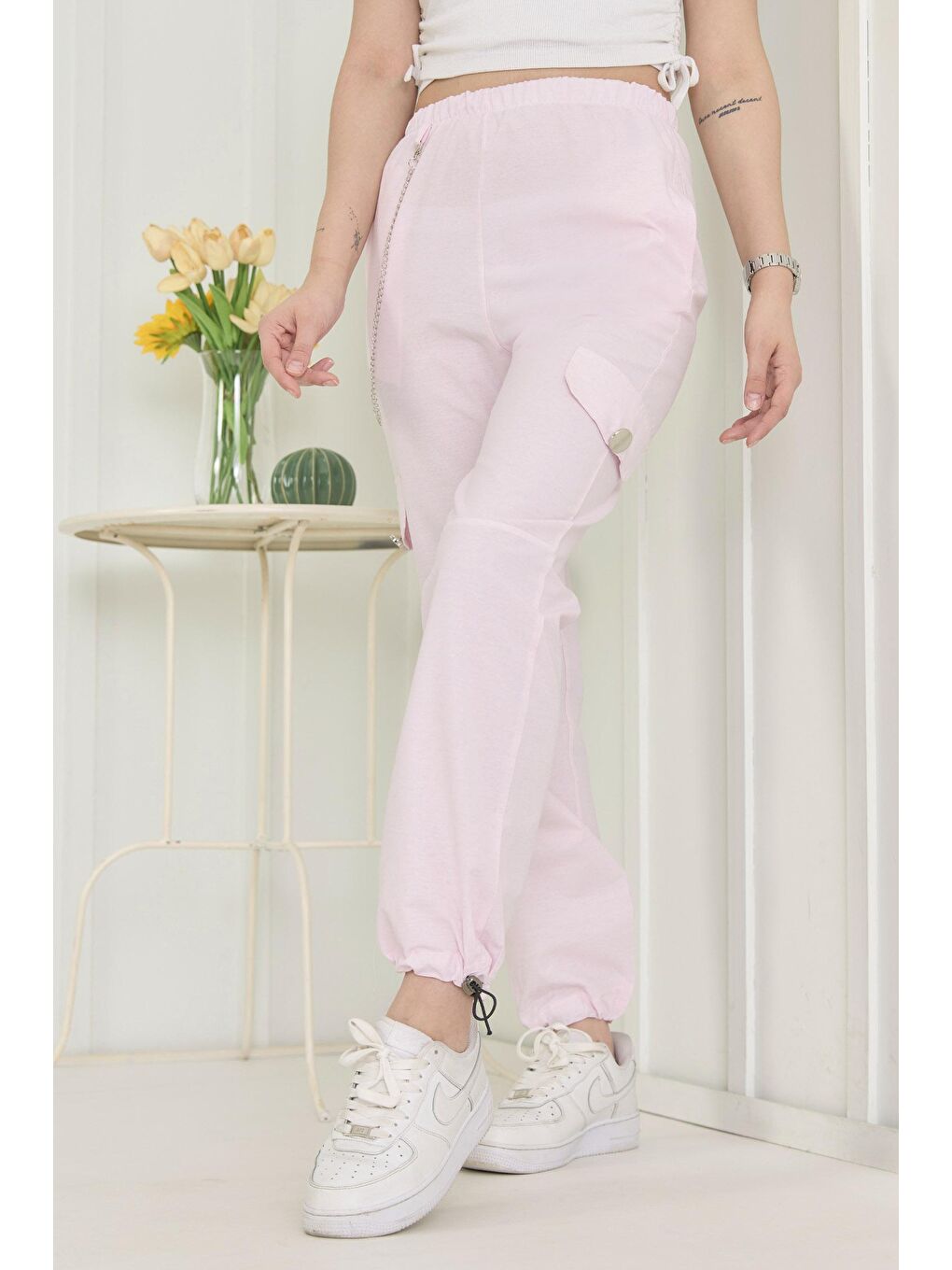 Orta Kadın Pembe Pantolon - 11400-3