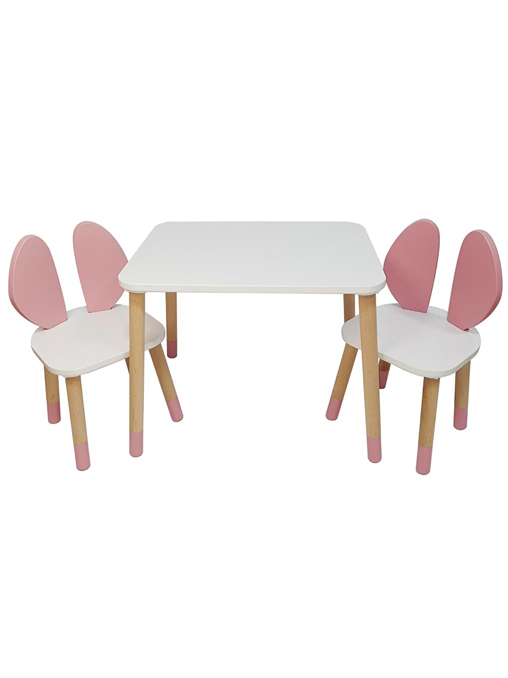 Pembe Naturel 2 Sandalyeli Set - Standart