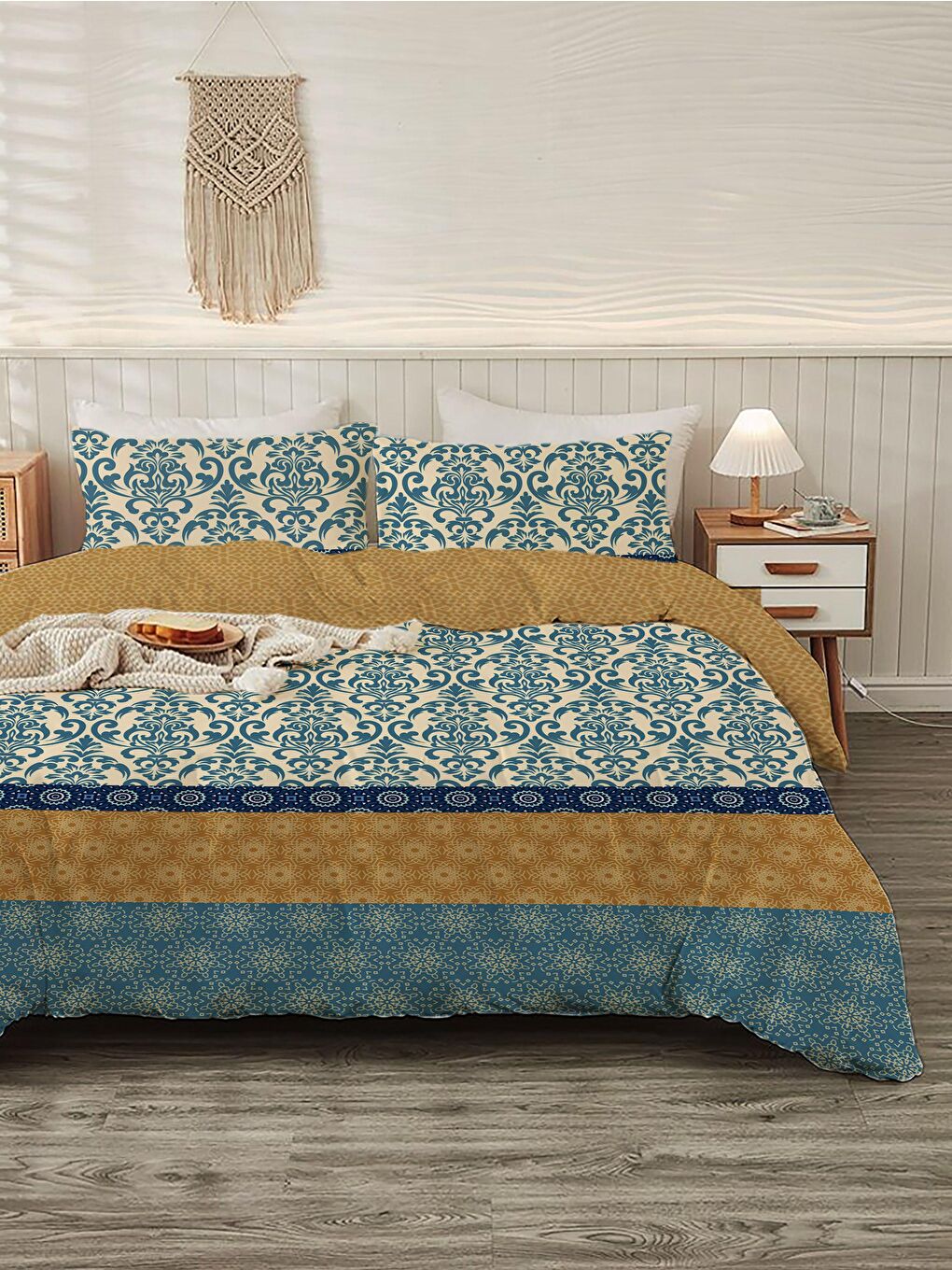 Karışık Baskılı,Desenli Çift Kişilik Nevresim Takımı (ÇARŞAFSIZ) 200x220 cm