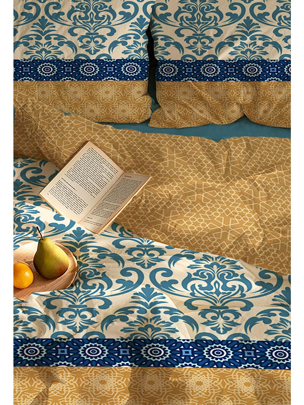 Karışık Baskılı,Desenli Çift Kişilik Nevresim Takımı (ÇARŞAFSIZ) 200x220 cm-1