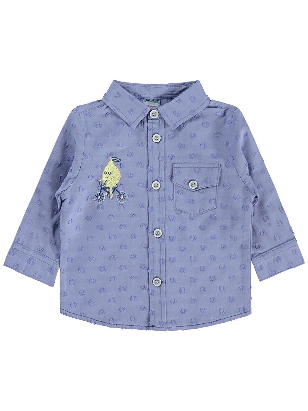 İndigo Hırka Nakışlı Gömlek Pantolon 6-18 Ay Takım - Mavi 6-9 Ay-2