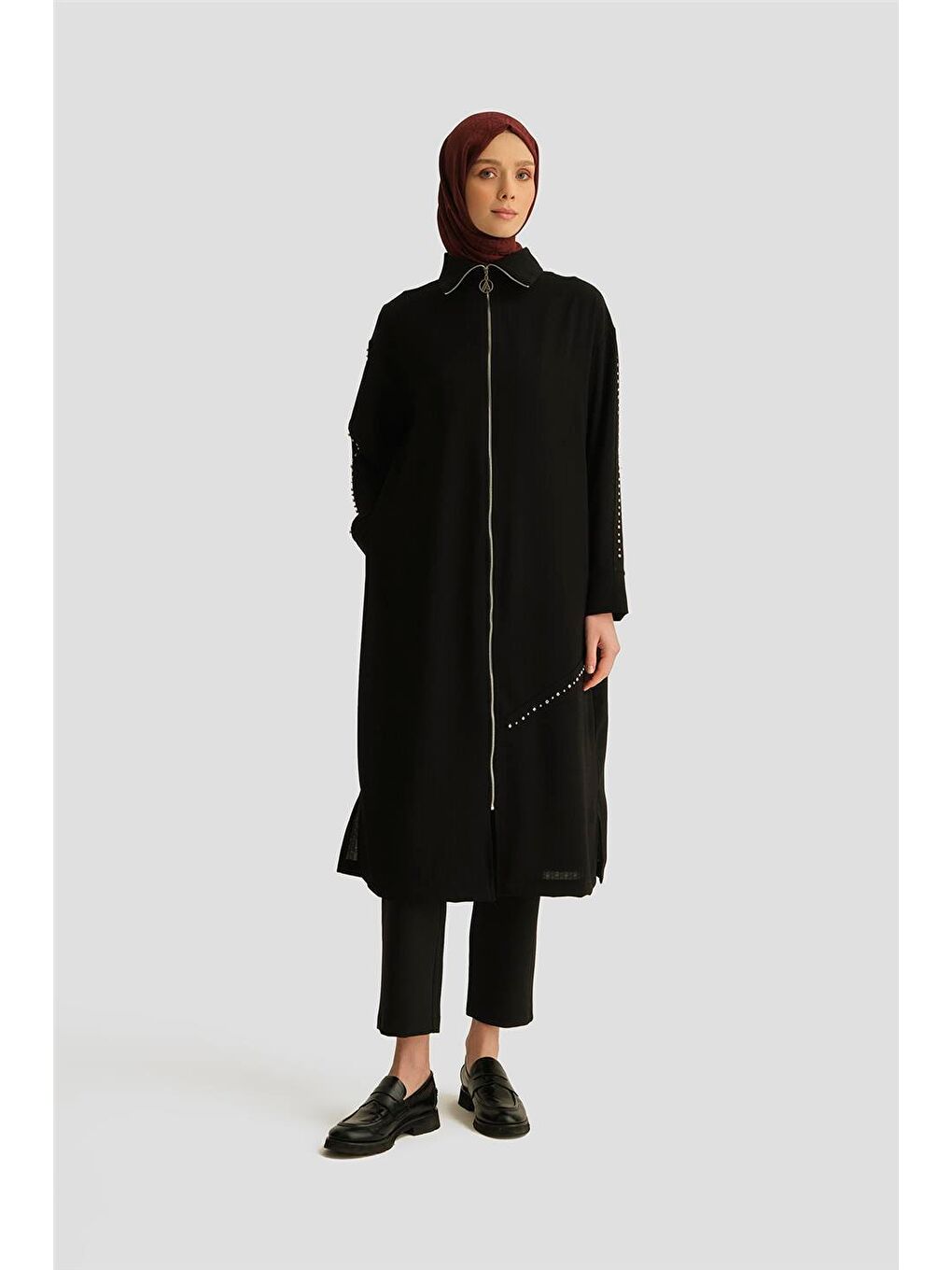 Trok Detaylı Ceket 25Yt503 Siyah-3