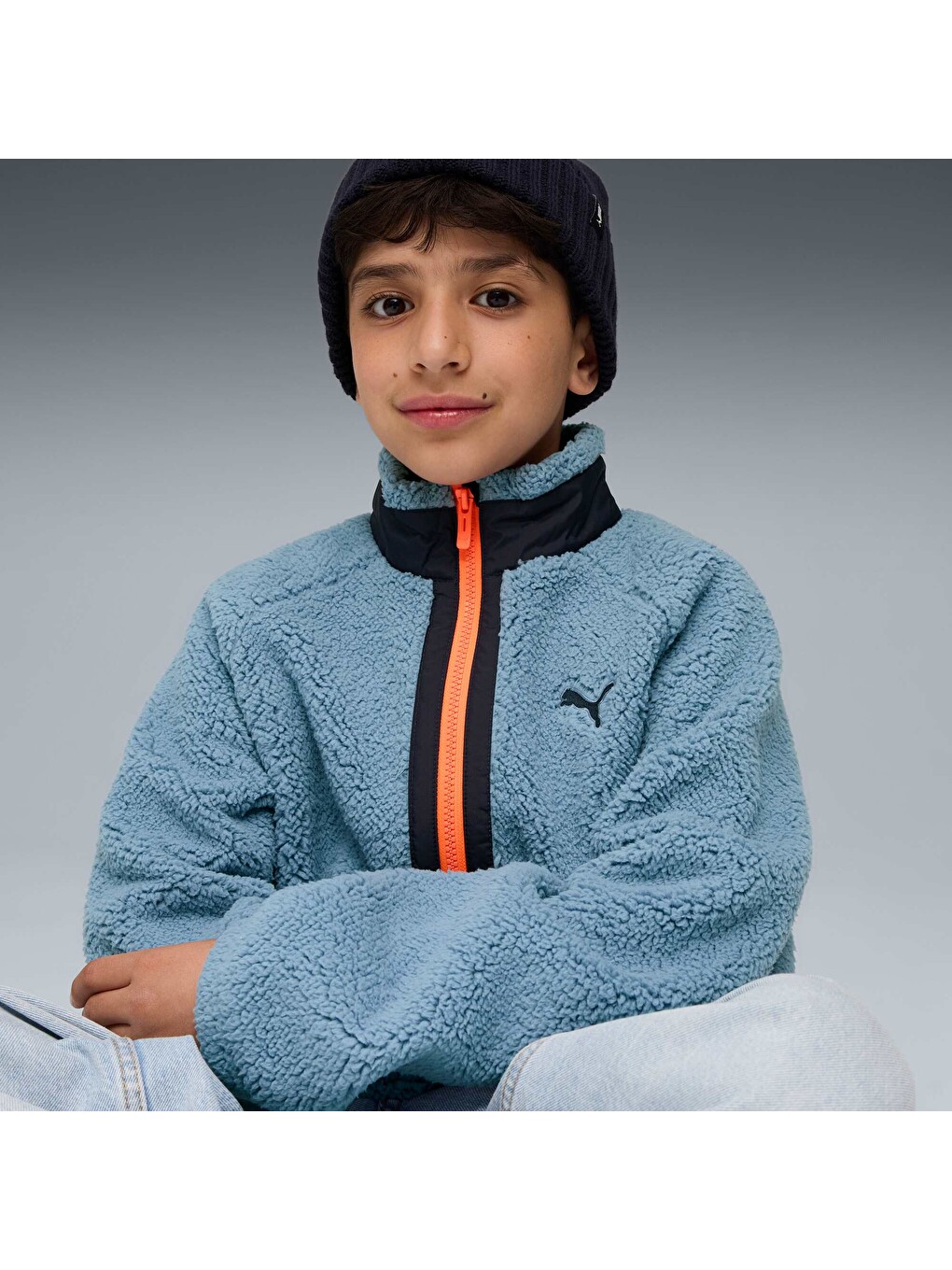 Mavi HYBRID Sherpa Genç Fermuarlı Sweatshirt-3