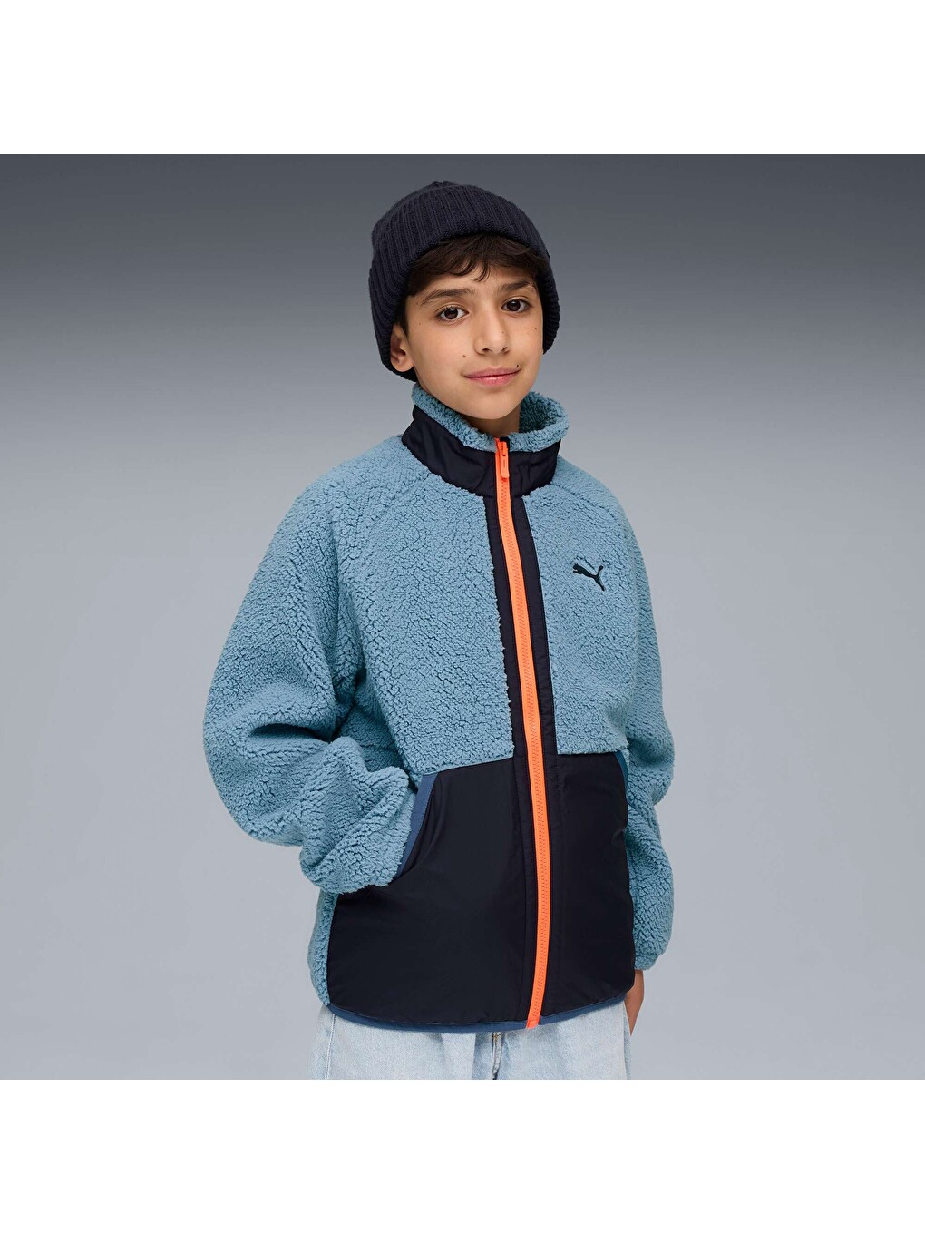 Mavi HYBRID Sherpa Genç Fermuarlı Sweatshirt-5