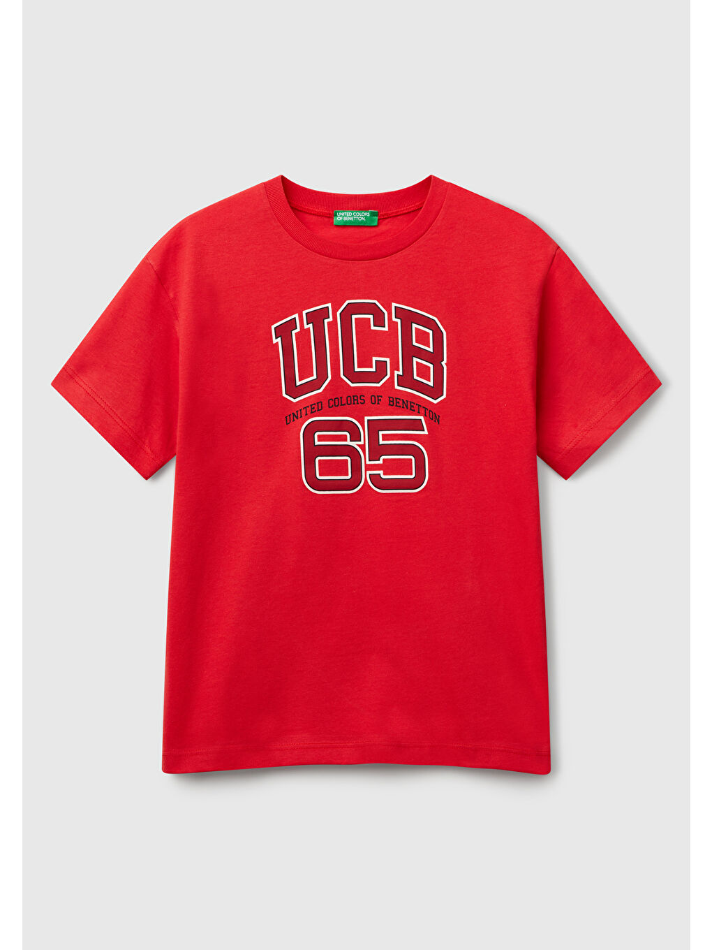 Erkek Çocuk Kırmızı Benetton Logo Baskılı T-Shirt